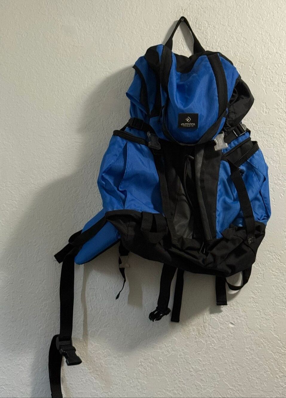 Outdoor Products Hiking Backpack Blue Black Daypack Camping Travel Trail Pack